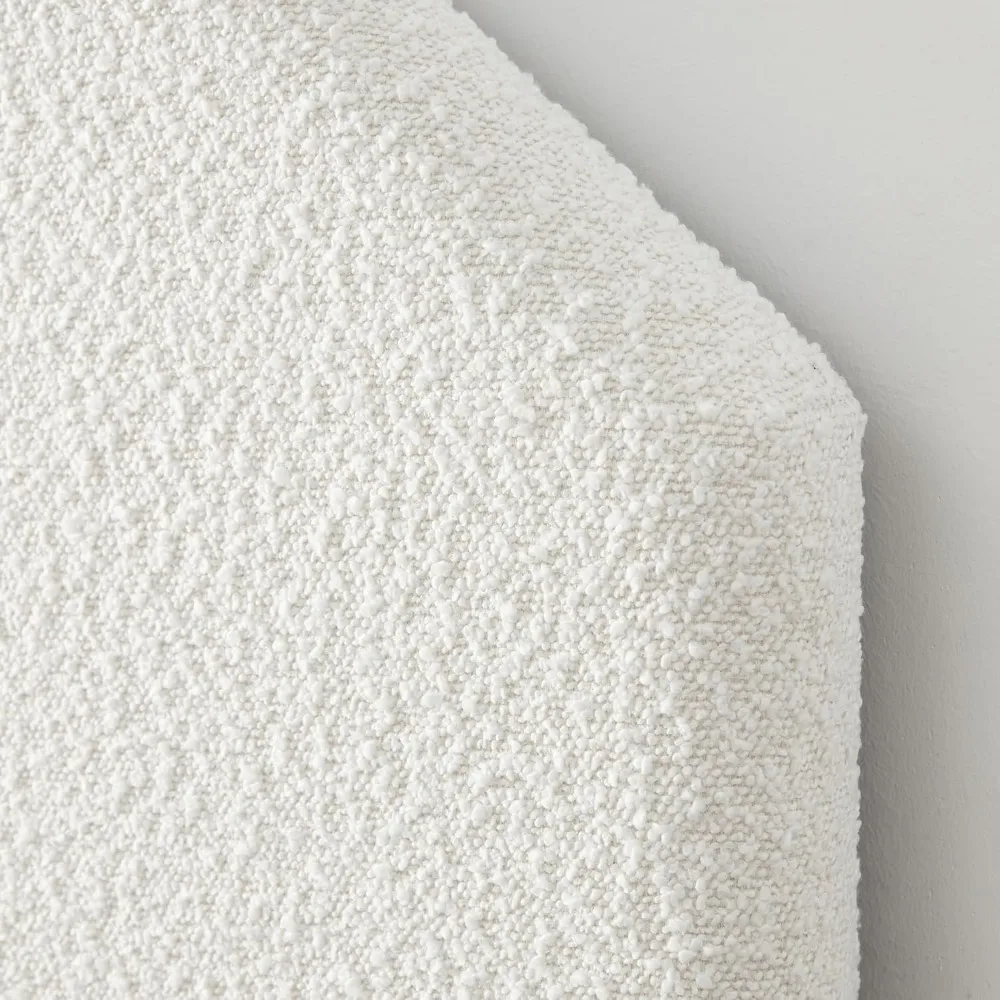 Pesona Tavira ®   Headboard Boucle Dorm dengan Kaki - Putih Krem