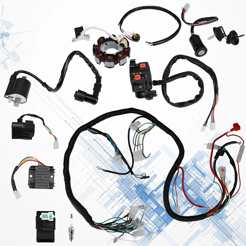

1 Set Cg125 150 250Cc Atv Assembly Accessory Durable Circuit Coil Replacement For Wiring Harness Connector Cable Adapter Unit