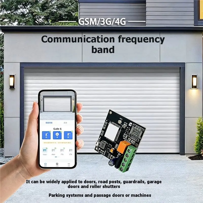 [B24B!】 For Garage Door Controlled By GSM Gate Opener Relay Switch, 9-36V AC/DC, 2G Remote Delay 0-9999S Industrial Control