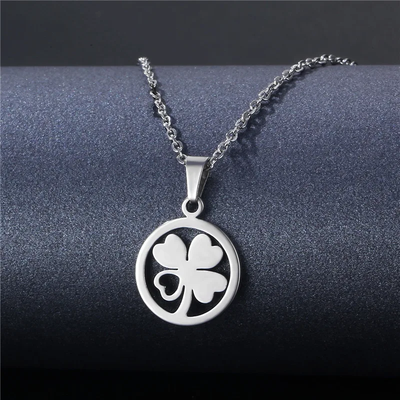 Collier porte-bonheur en acier inoxydable, pendentif Everver, pendentif, pull, titane