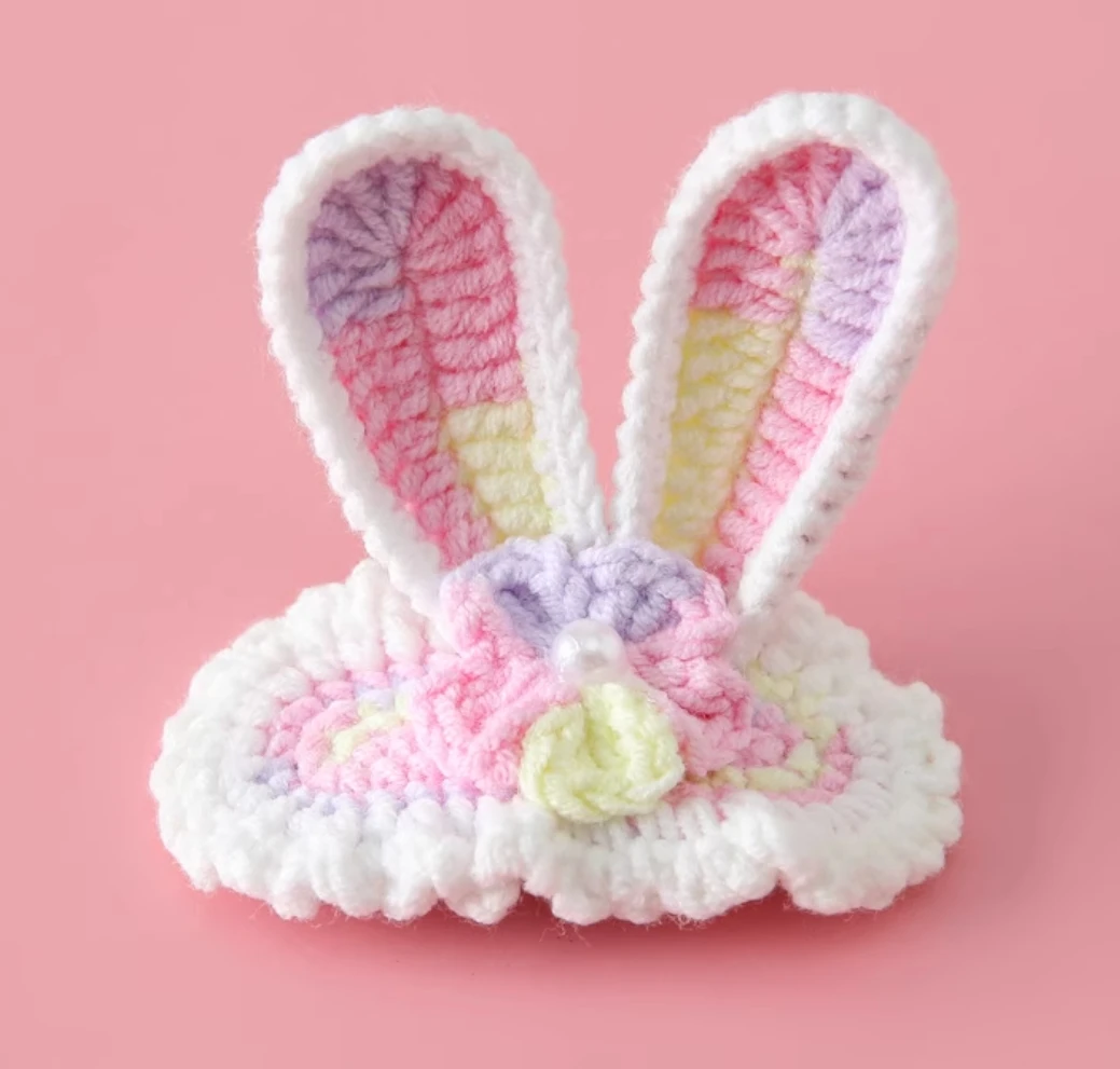 

Purely handmade new creative rabbit ears children's hair clip hand-woven girls' headwear top clip