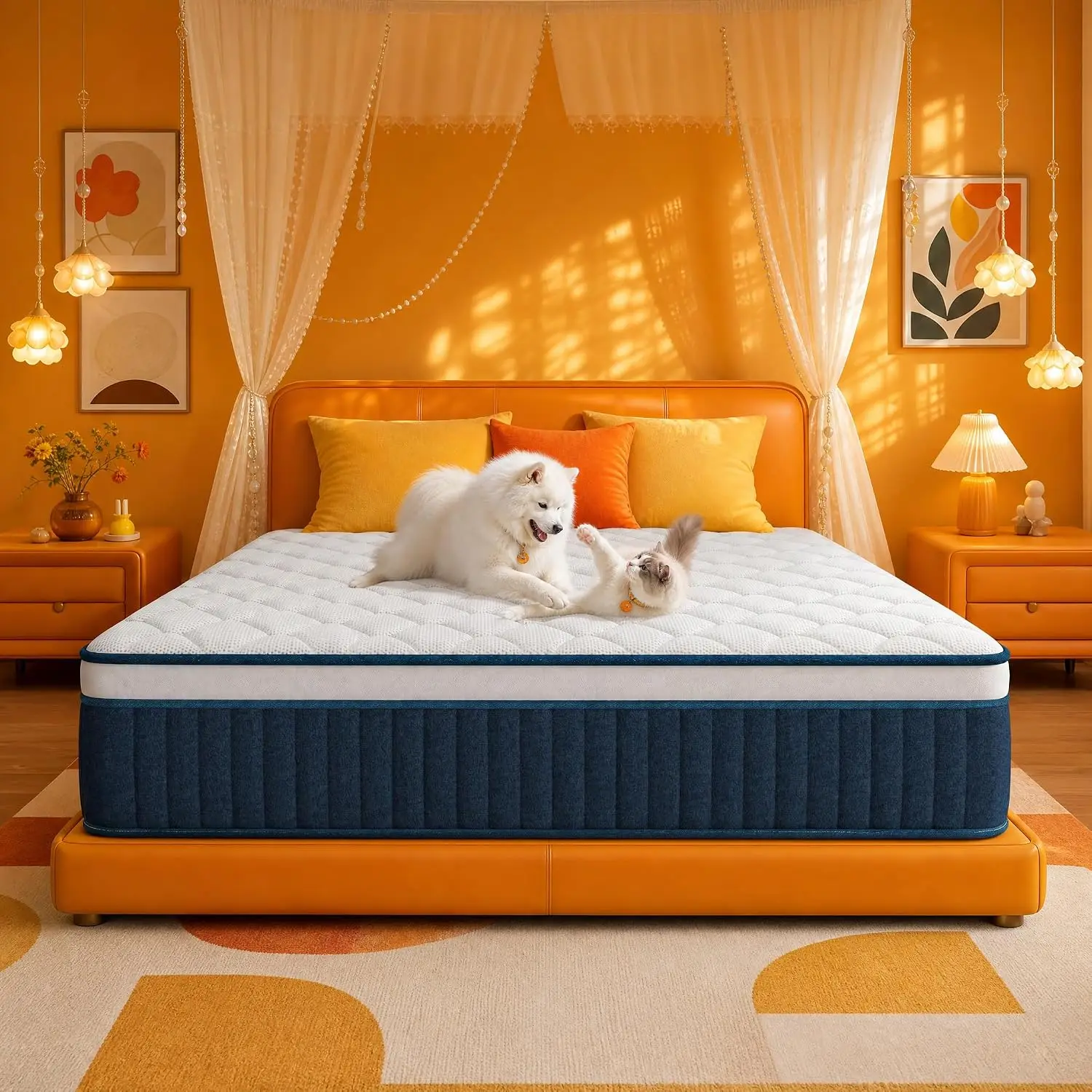 Queen Mattress 12 Inch, Medium Firm, Breathable,Motion Isolation | Hybrid mattress ideal for pain relief & deep sleep cooling be