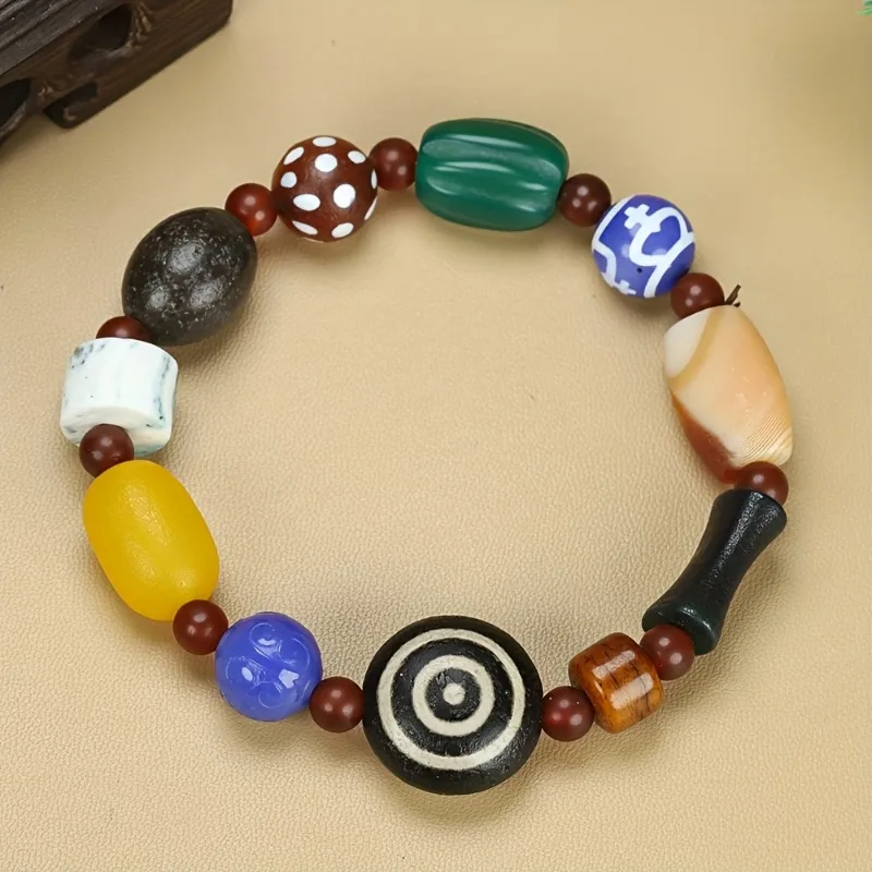 

Tibetan Agate Dzi Bead Bracelet, Duobao Bracelet, Fashionable and Exquisite Men's and Women's Accessories