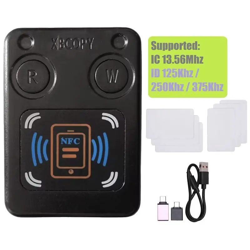 A01E- RFID Smart Chip Card Reader Copier+3XCUID/UID Card IC 13.56Mhz ID 125K 250K 375K RFID Token Clone Duplicator
