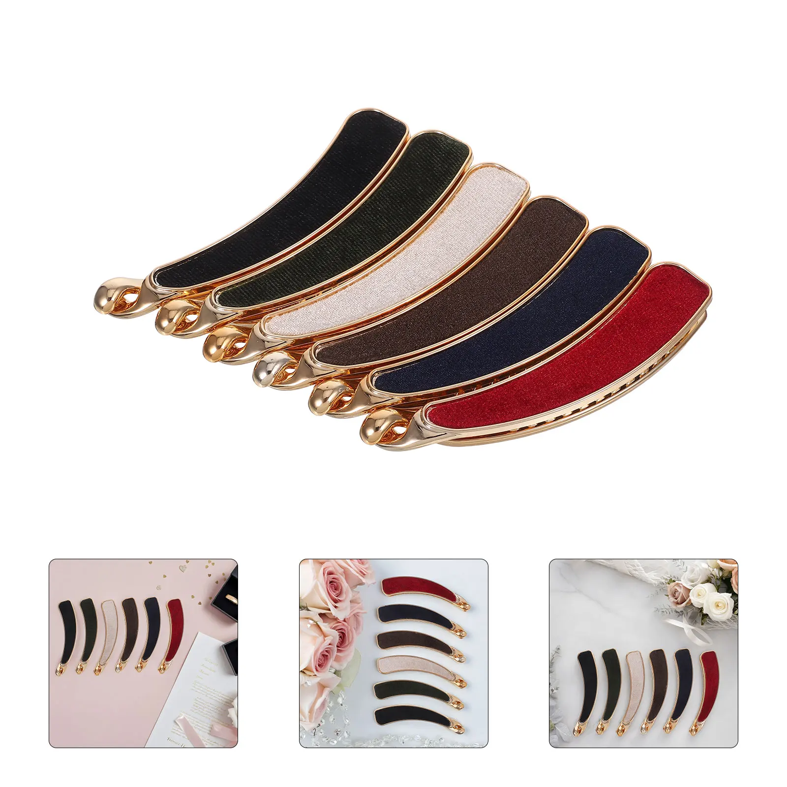 

6pcs Banana Clips Toothed Ponytail Holder Strong Tension Claw Fast Hair Clip Stylish Updo Holder For Work Simple