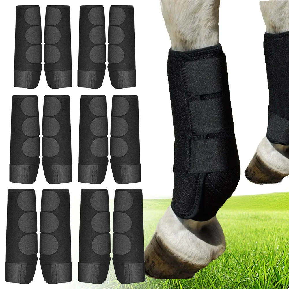 

2pcs/set Horse Leg Wraps Shock Absorbing Horse Leg Protectors Adjustable Front Hind Legs Guard Equestrian Horse Racing Equipment