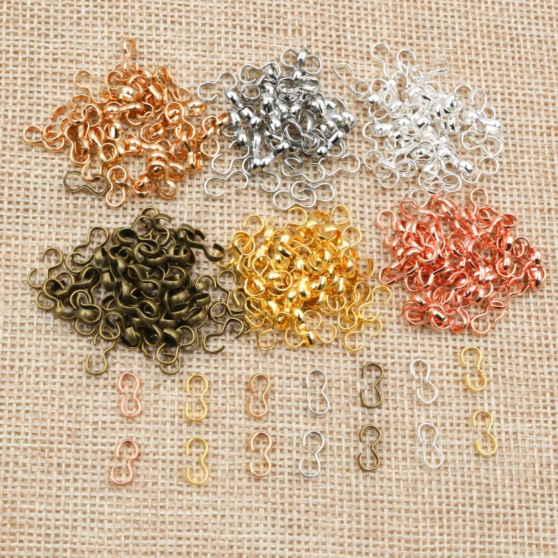 8*4 13*6.5mm 100pcs/lot  6 Colors Pendant Necklace Buckle Clasp Connectors Bangle Bracelet For Cameo Jewelry Accessories for DIY