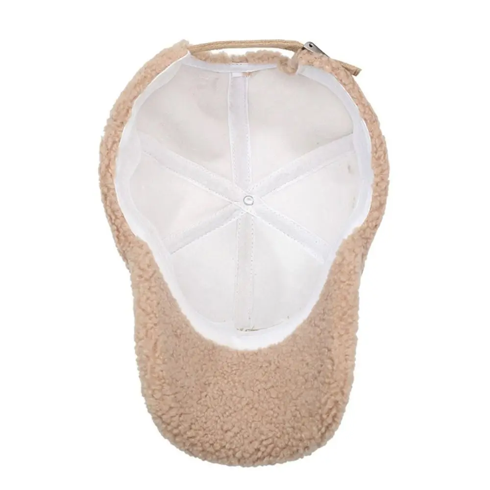 Fashion Warm Baseball Cap Personality Letter Embroidery Lamb Wool Baseball Cap Cotton Windproof Hip Hop Party Caps Winter