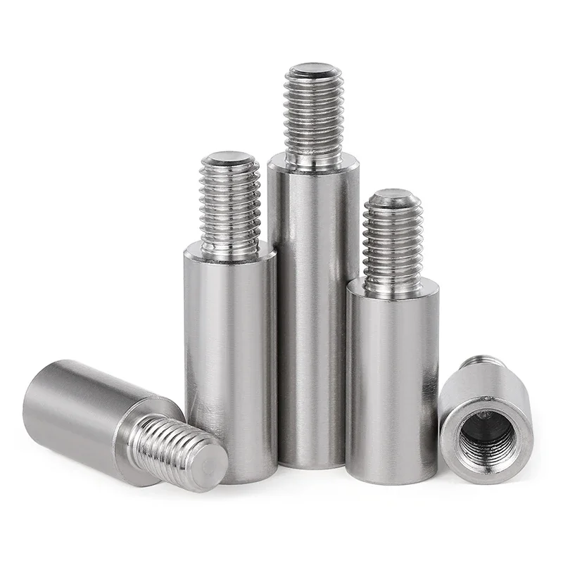 303 Stainless Steel Threaded Pillar M8+12mm M10+15mm Round Spacing Pcb Male To Female Screw Standoff Spacer Single Column