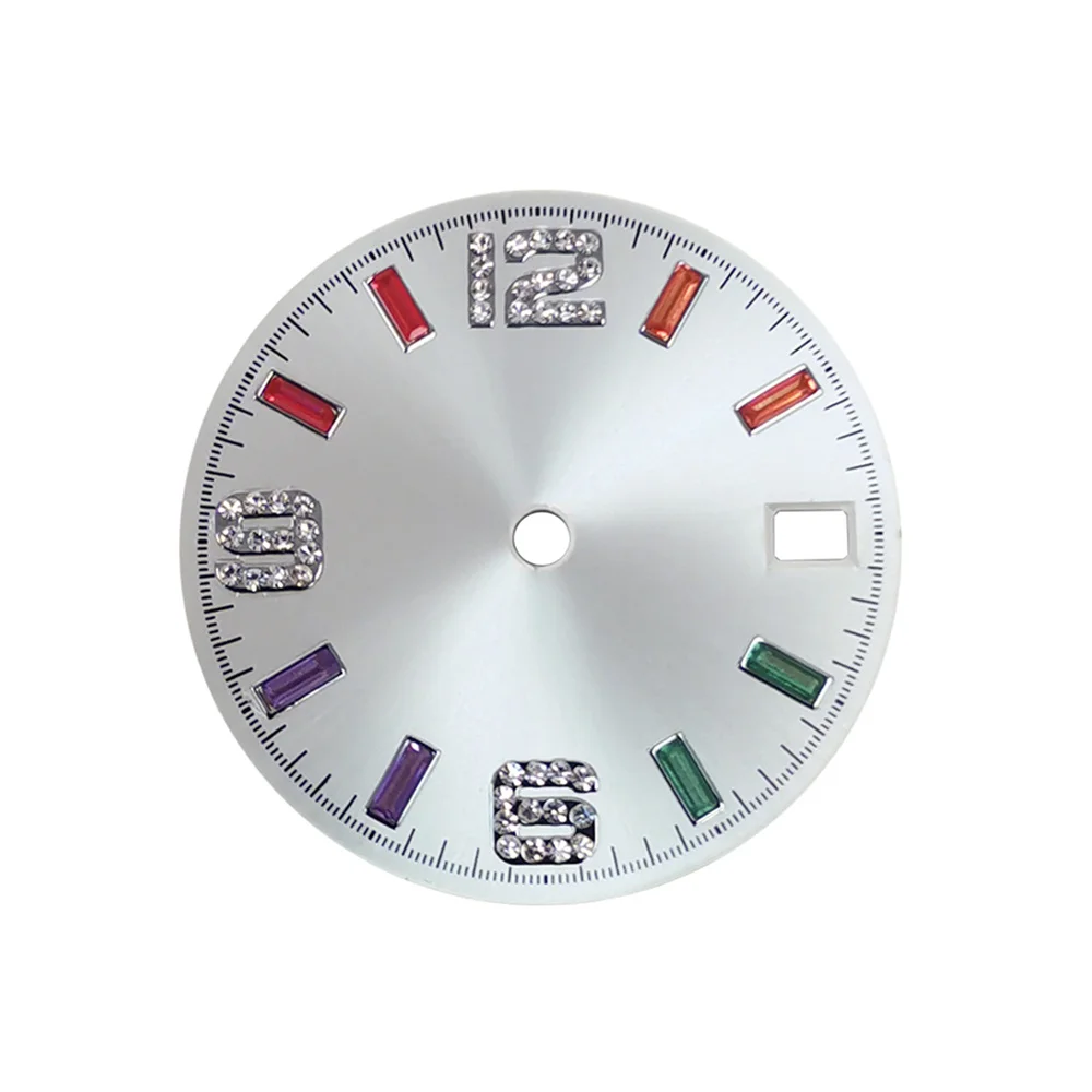 New Style Sun Pattern Rainbow Scale Dial 28.5mm Watch Dial for NH35 NH36 4R 7S Watch Movement Modification Parts Accessories