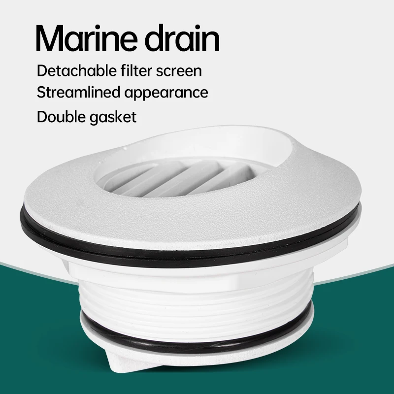 Sortie de drainage de conception simplifiée pour accessoires marins, yacht et kayak – Valve de vidange et sortie d'eaux usées en matériau ABS durable