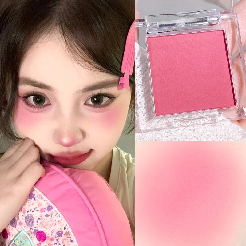 6-farbiges einfarbiges Rouge, mattes Make-up, Highlight, natürliches Jugend-Make-up, pfirsichrosa, blau, lila