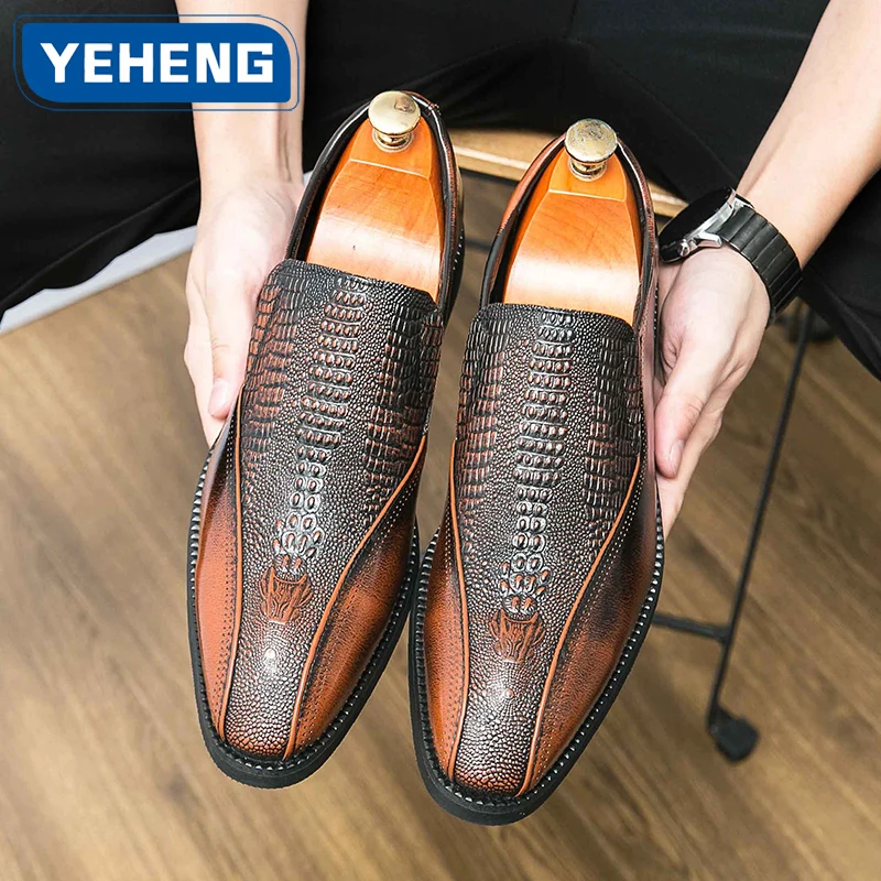 

Англия Ретро Мужская кожаная обувь без шнуровки Повседневная деловая дизайнерская оригинальная модельная обувь Мужские свадебные вечерние офисные модные лоферы