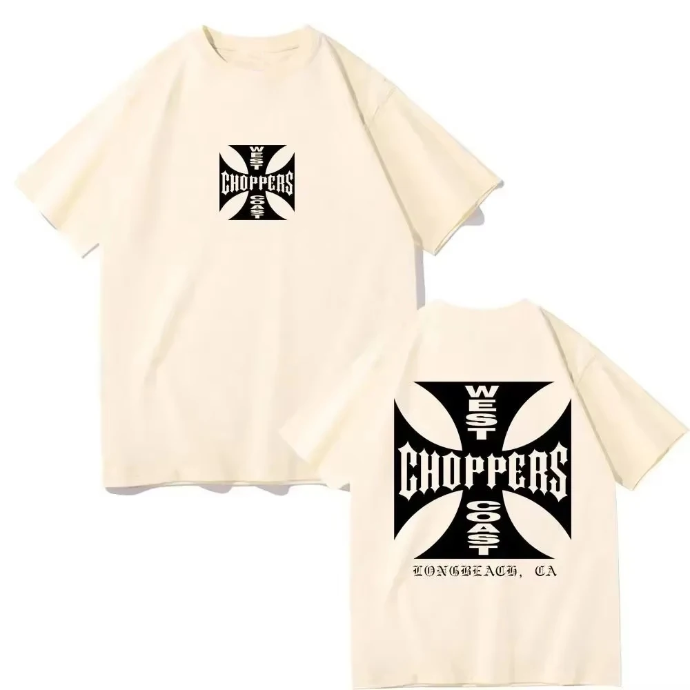 West Coast Choppers T-shirt Print Cross Frame For Men Economy Short Sleeve Streetwear Hip Hop Economy Fashion Summer Casual Tees