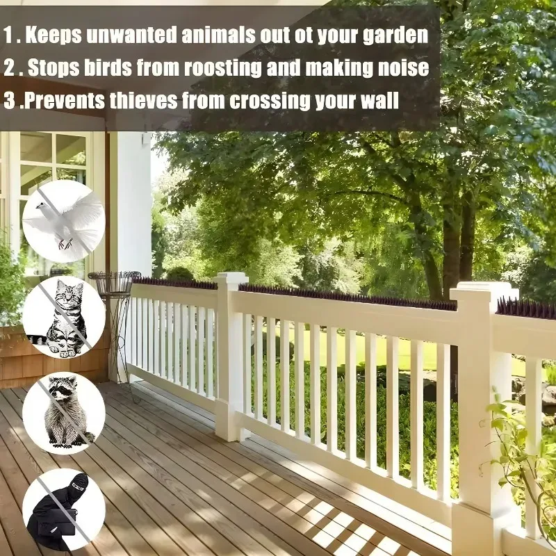 1/10x Plastic Anti-Bird Spikes Garden Anti-theft Deterrent Spikes Fence Wall Pigeon Cat Proof Prevent Tools Anti Climb Cat Spike