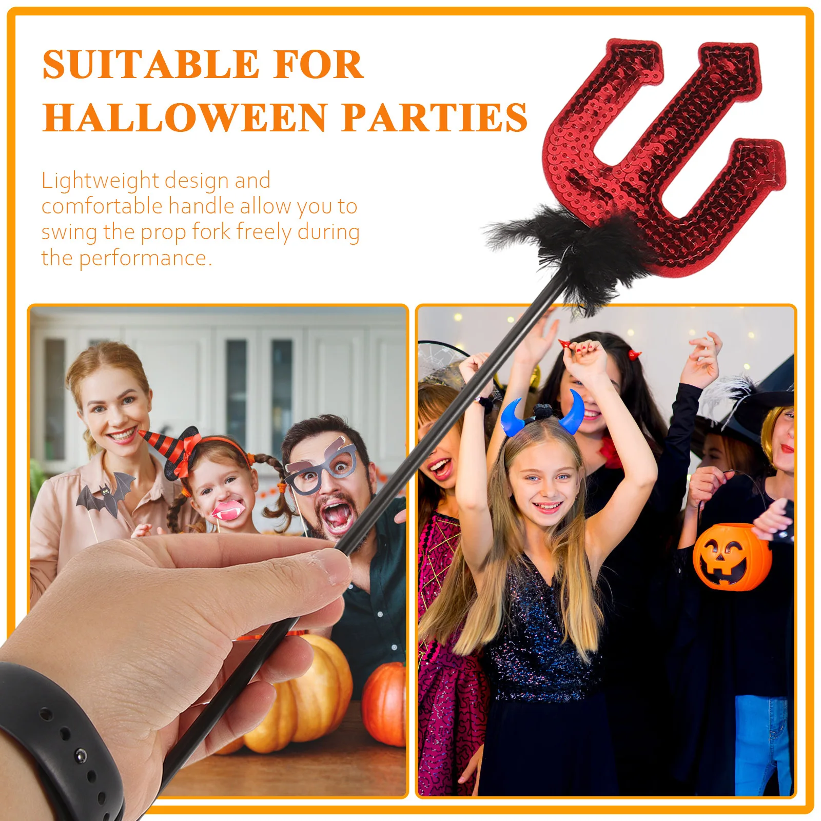 

Fork Prop Lightweight Plastic Demon Fork For Halloween Cosplay Party Stage Performance Decor Accessory