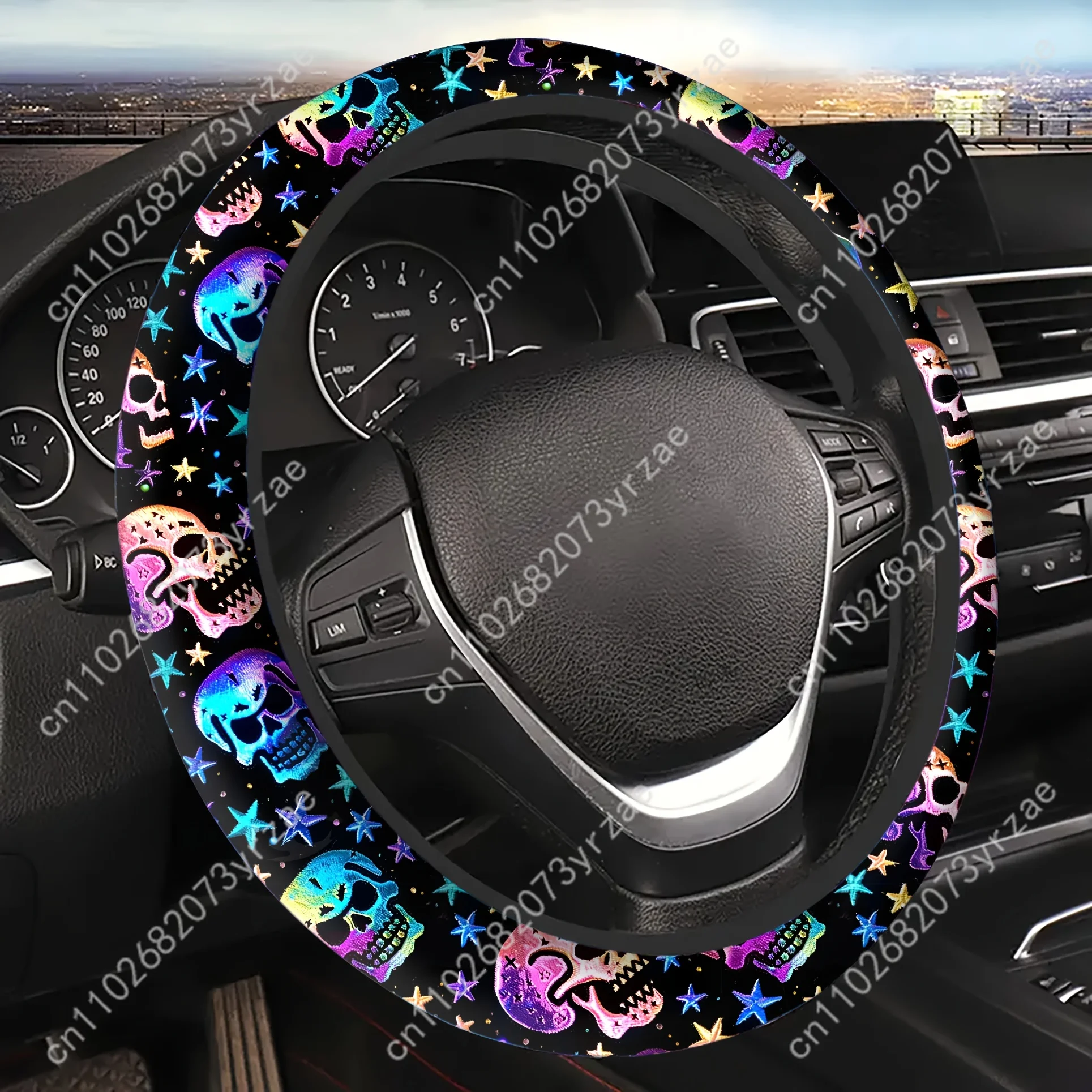 

Skull Star Car Steering Wheels Cover Universal Type Environmental Friendly Comfortablenon-slip Breathable Steering Wheel Wrap