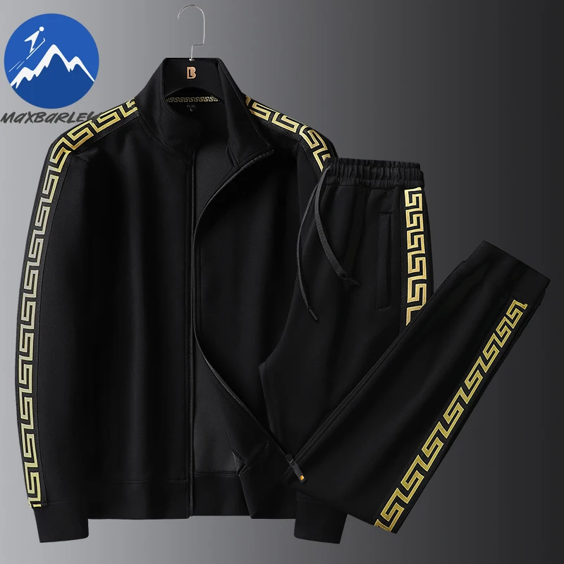 

Maxbarley Fashion Sportswear Set Men 2026 Autumn Casual Zipper Long Sleeve Jacket + Sports Pants 2-piece Street Jogger Tracksuit