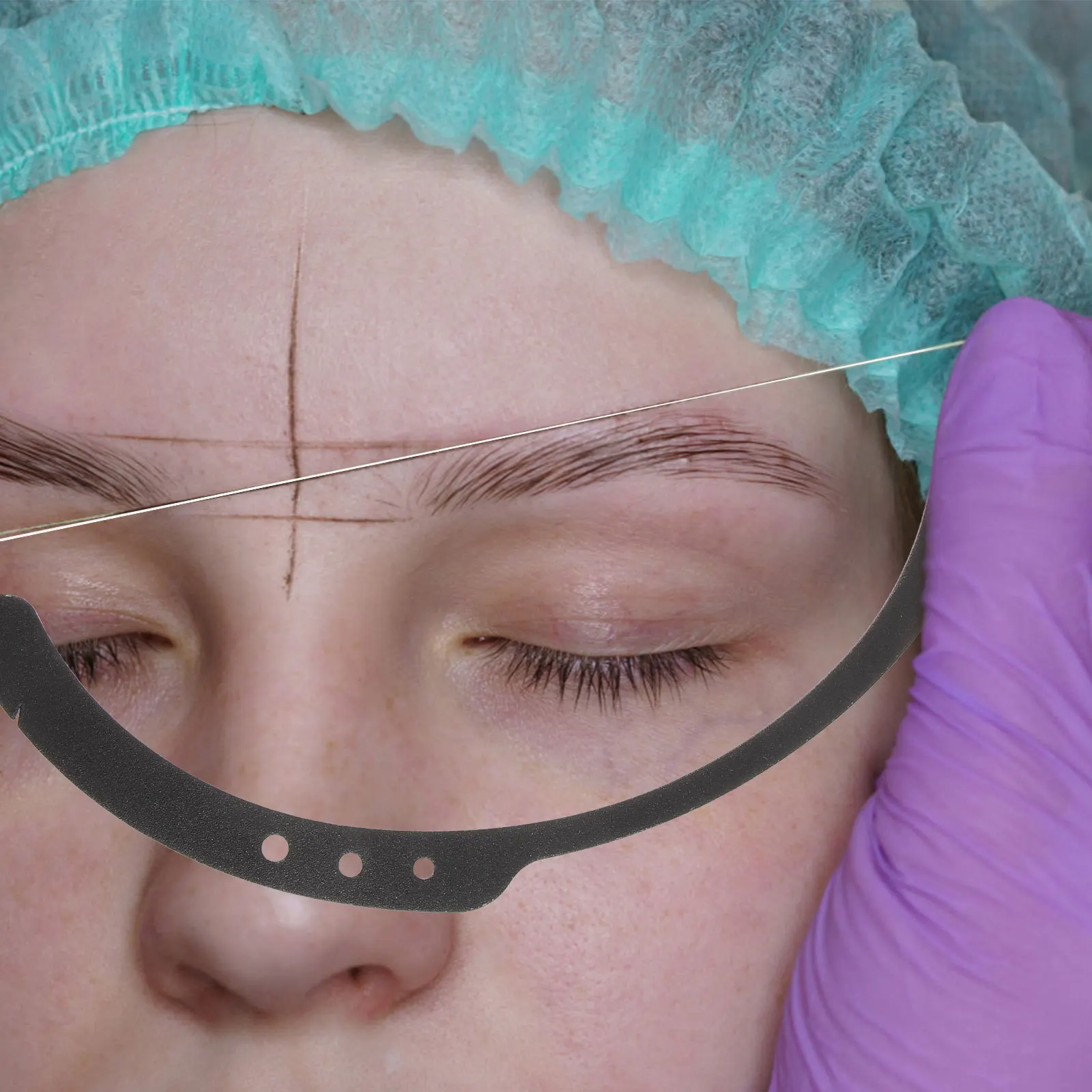 1Set Augenbrauenformer Tragbares, zuverlässiges Messwerkzeug für genaue symmetrische Augenbrauenzeichnung Microblading Make-up