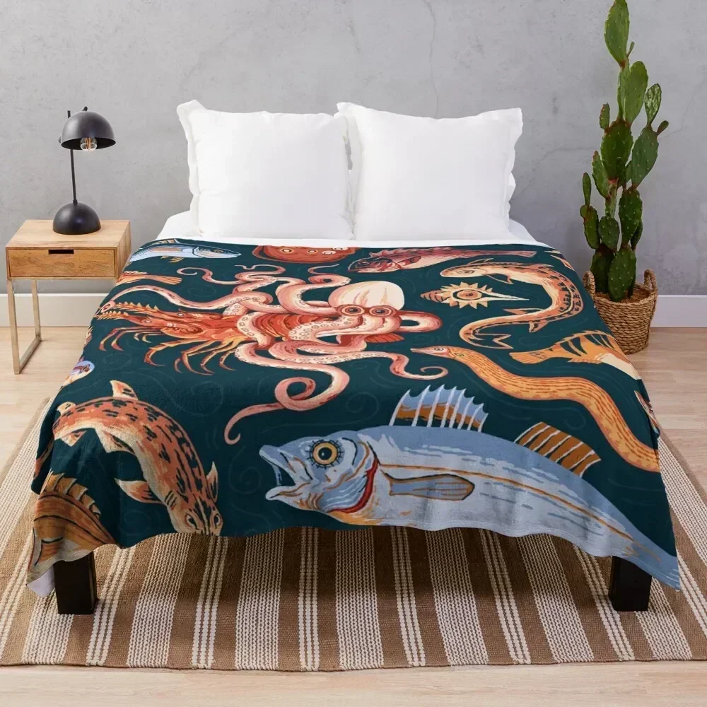 

Pompeii Marine Mosaic Throw Blanket Cute christmas decoration Blankets Weighted Soft Big Bed covers Blankets