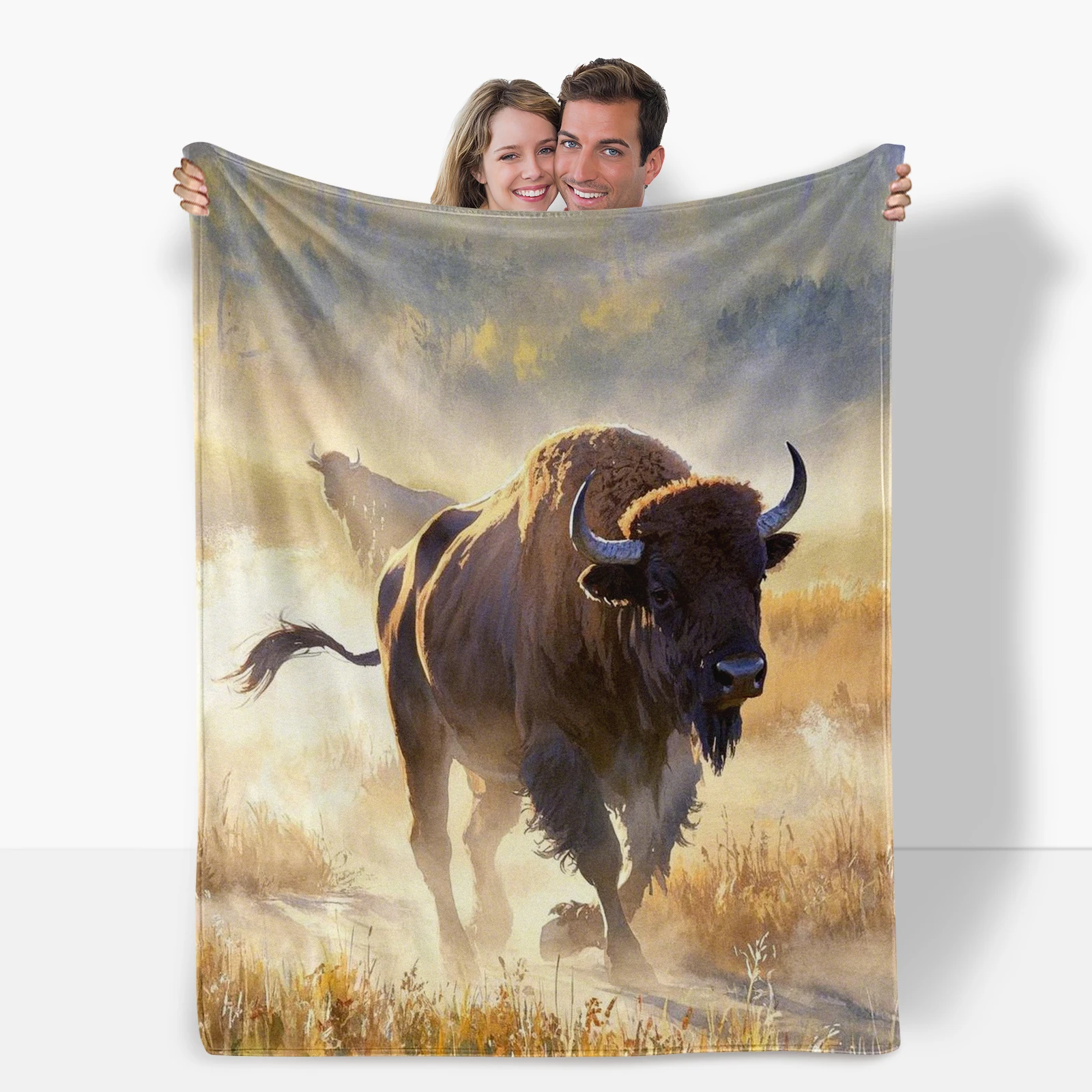 Bold Bison Running On The Open Prairie Blanket Perfect For Family And Friends Kids To Spark Curiosity About Nature