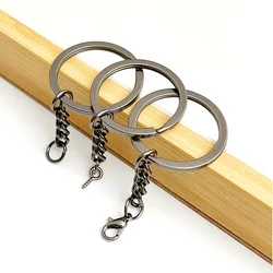 10-20Pcs 25/30mm Gun Black Round Flat Wire Open Ring Key Ring Key Chain Metal Key Rings For DIY Jewelry Toy Pendant Making Ring