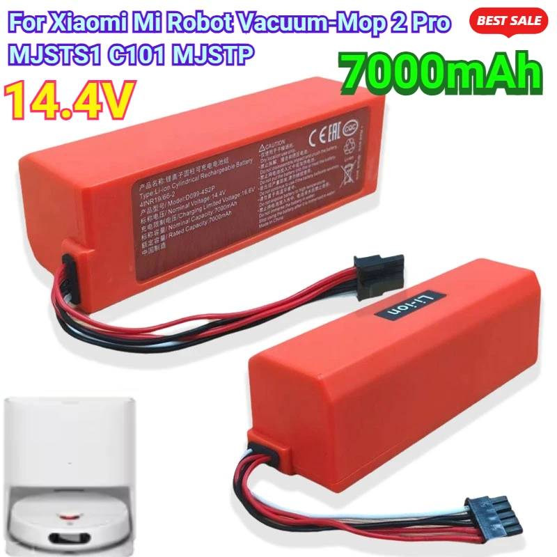 

New 100% Original 7000mAh Replacement D099-4S2P Battery For Xiaomi Mi Robot Vacuum-Mop 2 Pro Vacuum-Mop 2 MJSTS1 C101 MJSTP