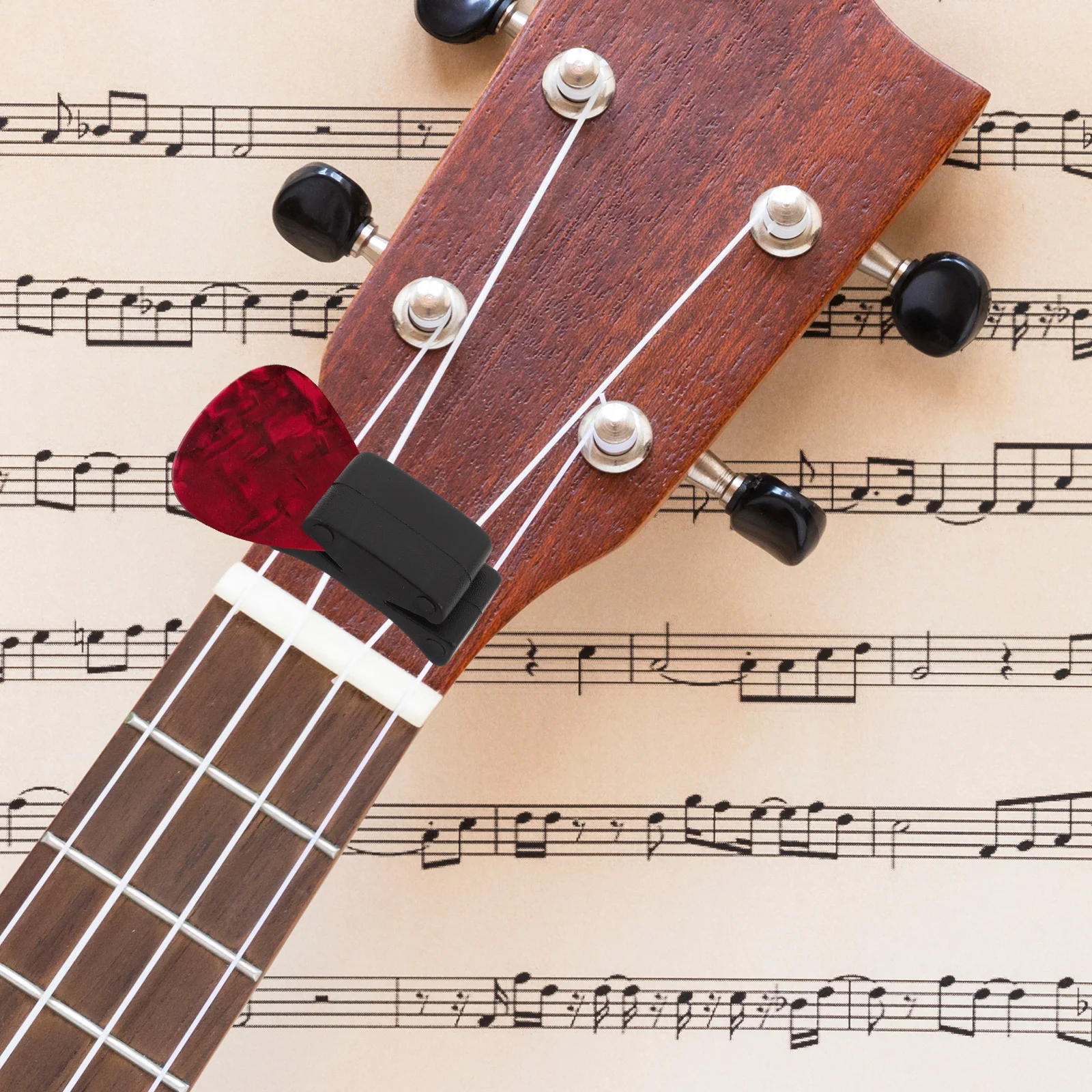 

6 Pcs Guitar Accessory Set Plectrum Clip Acoustic Accessories Headstock Pick Holder Fix on Part Ukulele Bass