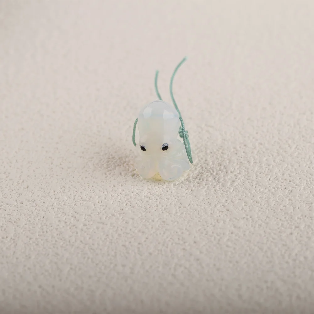 Natural gemstone Artificial Opal Octopus hand carved pendant-DIY handmade jewelry 19×11mm，4.7g