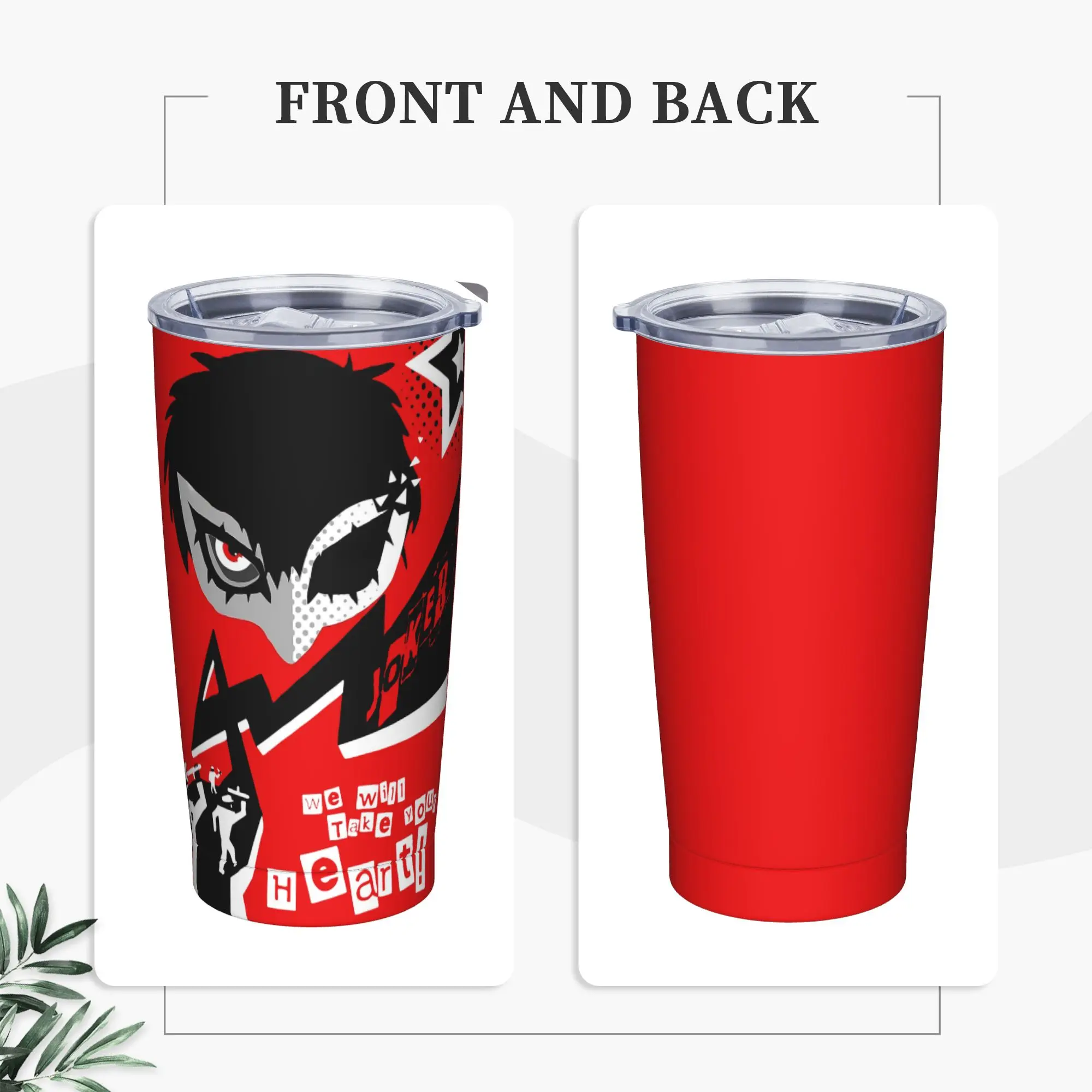 Monaa Personase Tumbler Vacuum Insulated Take Your Heart Coffee Cups Vacuum Flask Office Home Mugs Spill Proof, 20oz