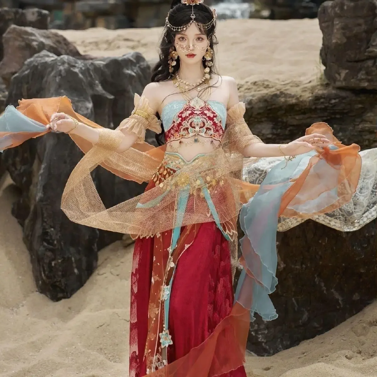 جديد غريب Hanfu المناطق الغربية فستان الأميرة تحسين اليومي Hanfu الصناعة الثقيلة التطريز فستان مجموعة تحلق زي 2025