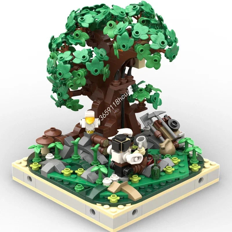 588pcs MOC Medieval Farmer Taking A Rest Castle Educational Building Blocks Festival Gift Robot Assembly Educational