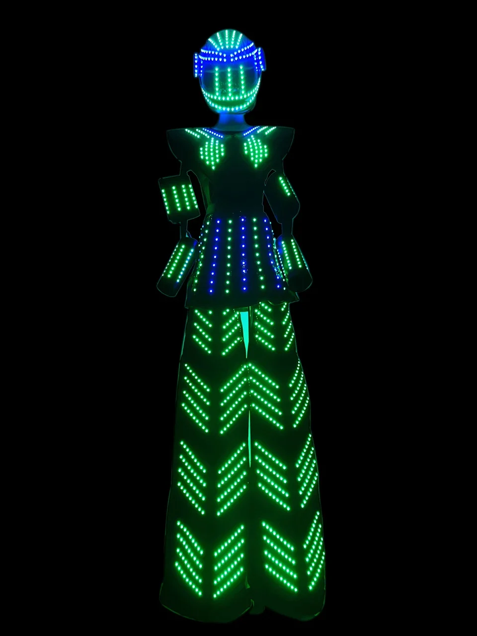 New Hot Stilts Walker Female LED ROBOT SUIT Women Light UP Stage Performance Club Wear Kroyman Dance Costume