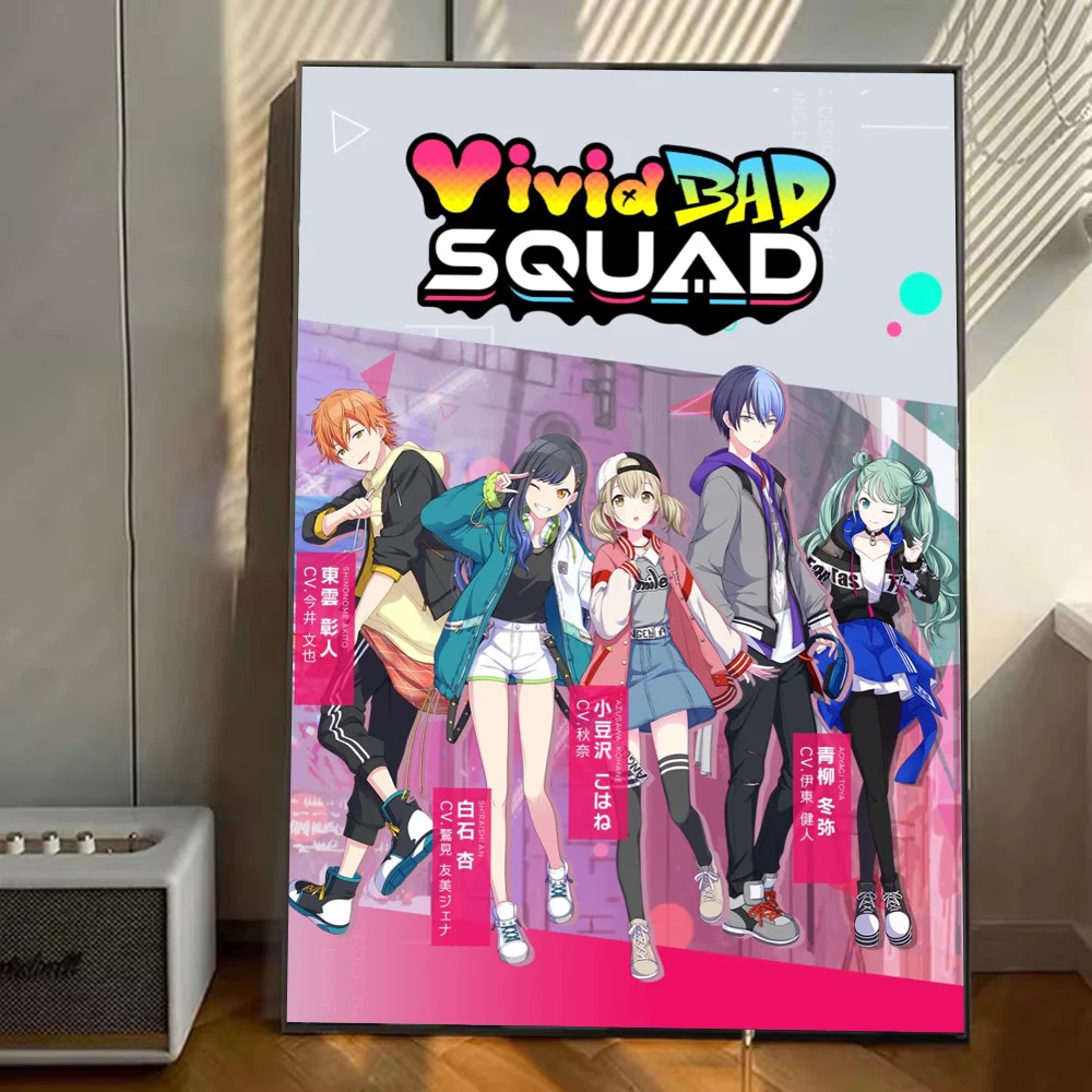 P-project S-sekai ملصق ملصقات الفن جداريات حائطية ديكور لعبة غرفة ديكور الهدايا Kawaii HD اللوحة سيارات القط