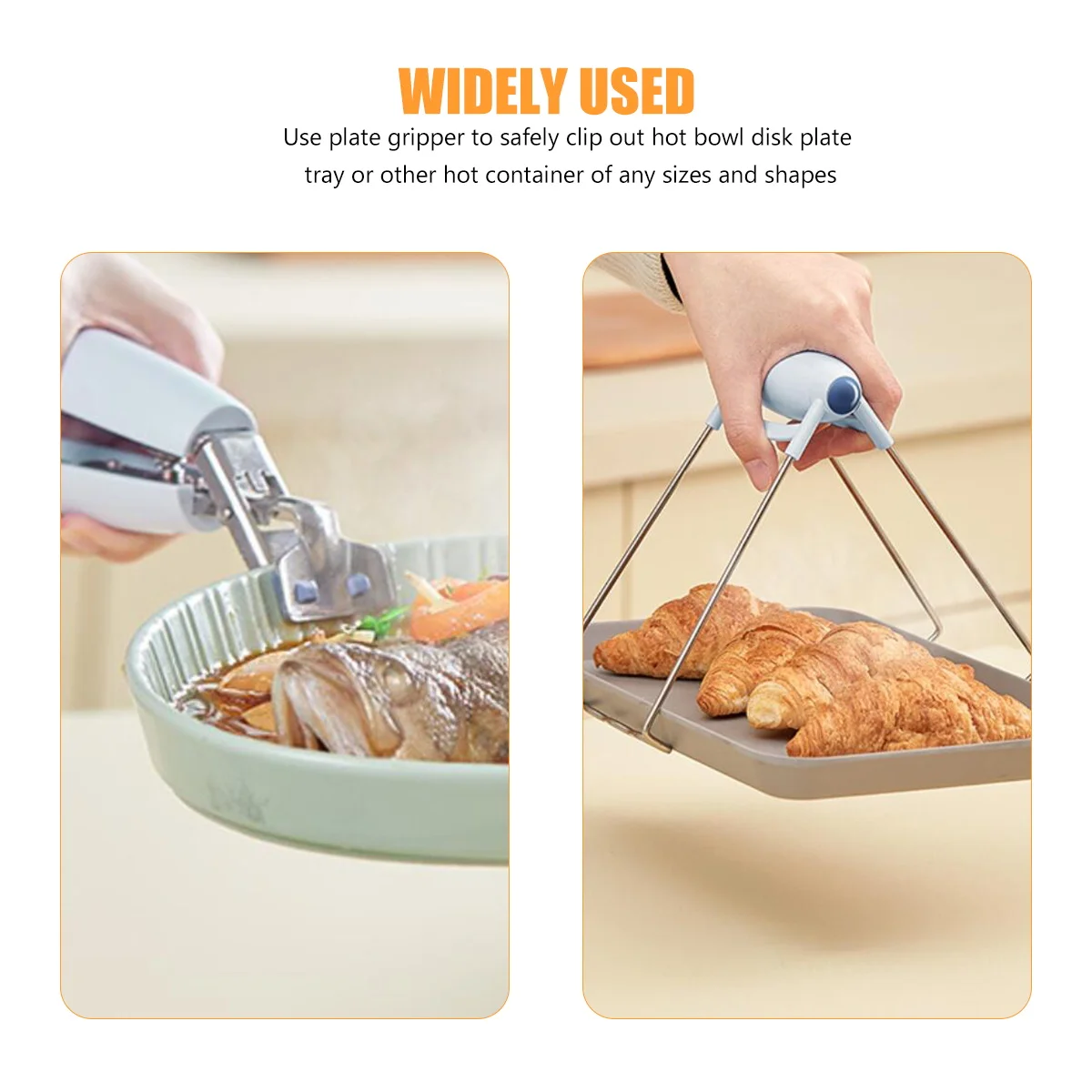

2pcs Scald Clamps Set Stainless Steel Bowl Plate Dish Grippers Tongs Gripper Kitchen Tools Camping Cooking Supplies