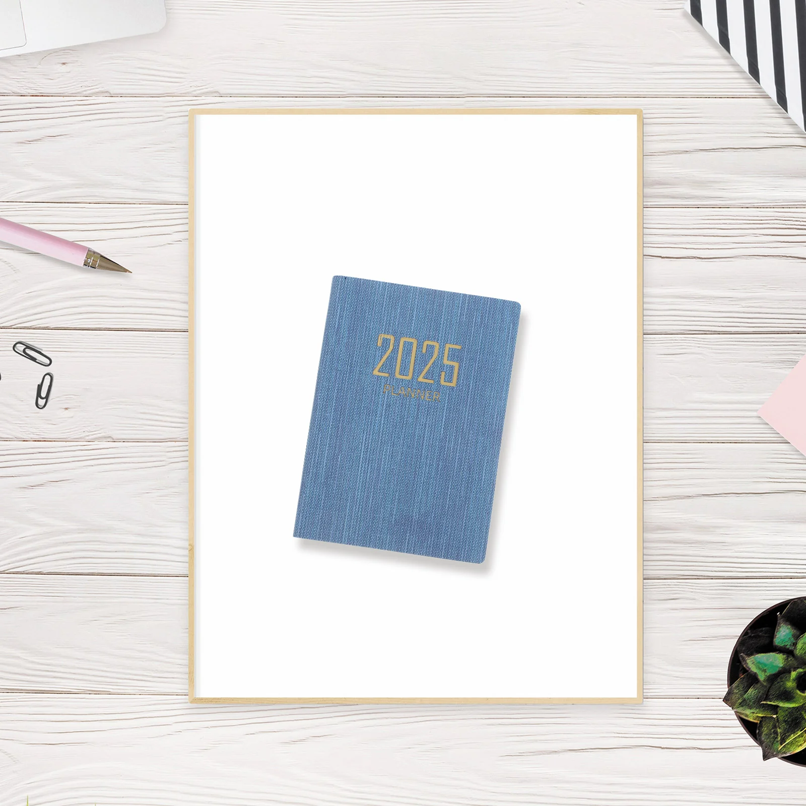 

Small Pocket Planners 2025 Schedule Calendar Writing Book Blue Notebook Student