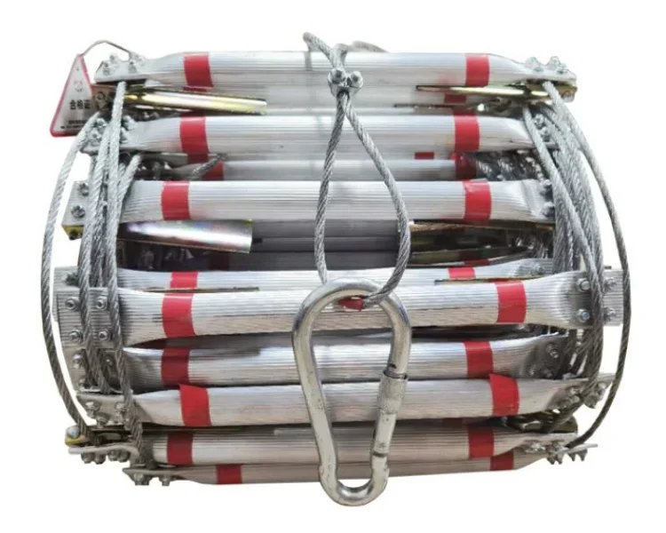 

20M factory self-rescue folding steel fire rope ladder sale for 9-10 floors