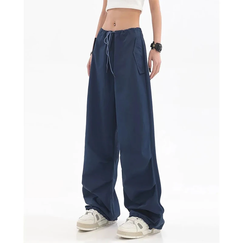 

MEXZT Y2K Cargo Pants Women Streetwear High Waist Baggy Drawstring Joggers Sweatpants Bf Hip Hop Loose Casual Wide Leg Trousers