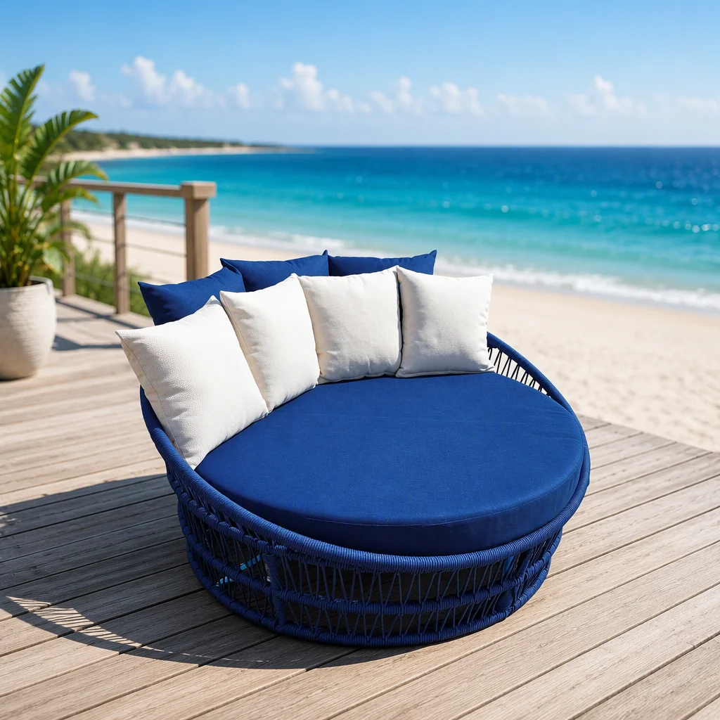 Contemporary Hotel-Grade Rope Mesh UV Resistant Anti-Rust Durable Outdoor Leisure Lounger Cushions for Beachfront Resorts Pool