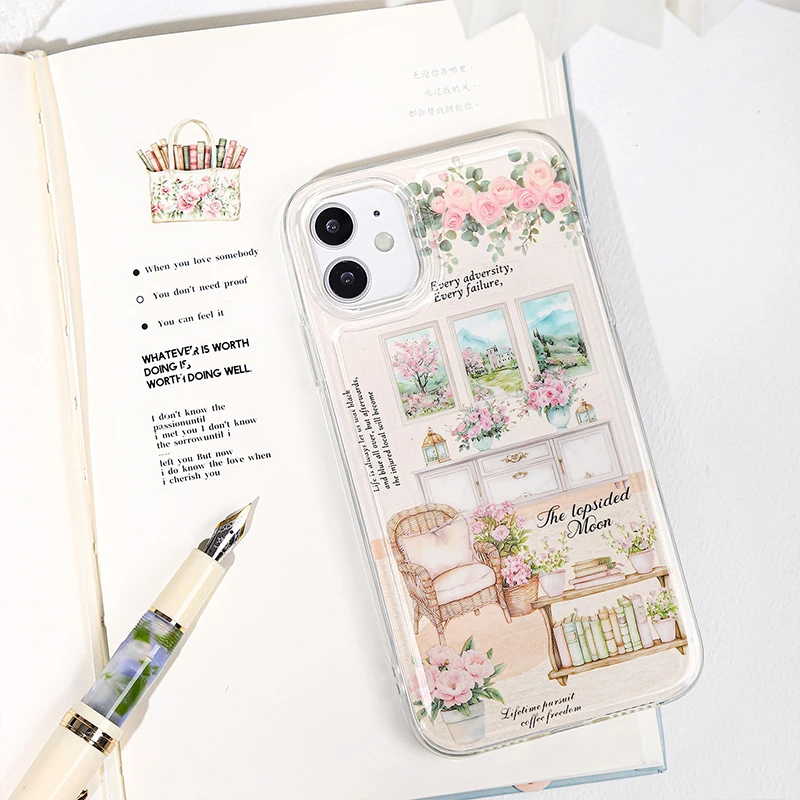 18sheets/bag Soft Home Time Series Home Scenery Double Material Die Cut Sticker Book DIY Card Cup Photo Frame Decorative Gift