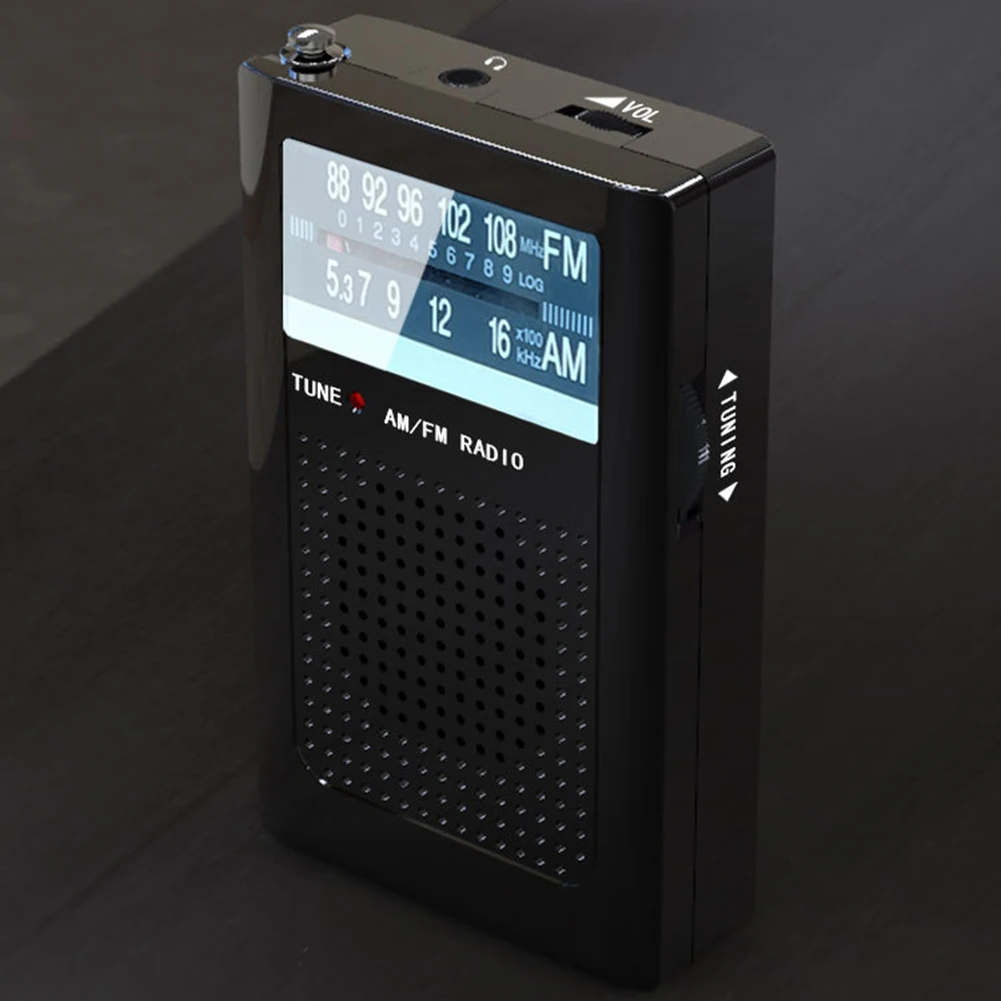 Radio con pilas AM FM Radio de bolsillo de emergencia Radio meteorológica portátil Antena incorporada con altavoz para regalos de personas mayores