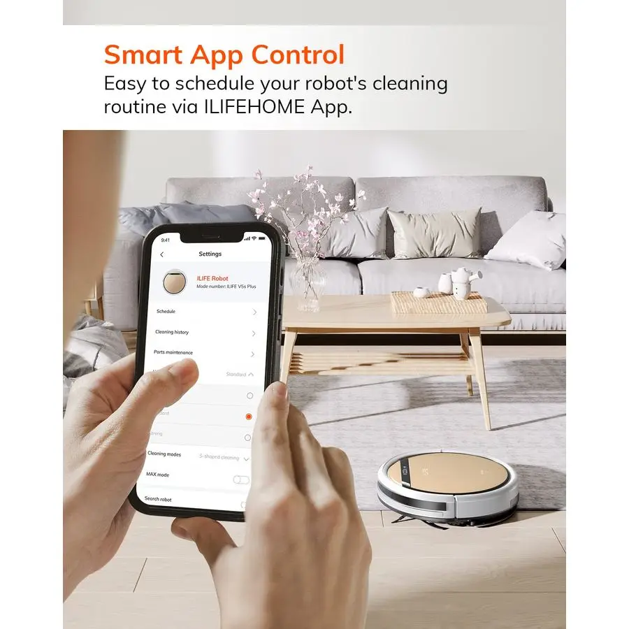 Combinação de aspirador e esfregão robô V5s Plus com aplicativo WiFi Alexa, aspirador robótico com carregamento automático, fino e silencioso, limpa H