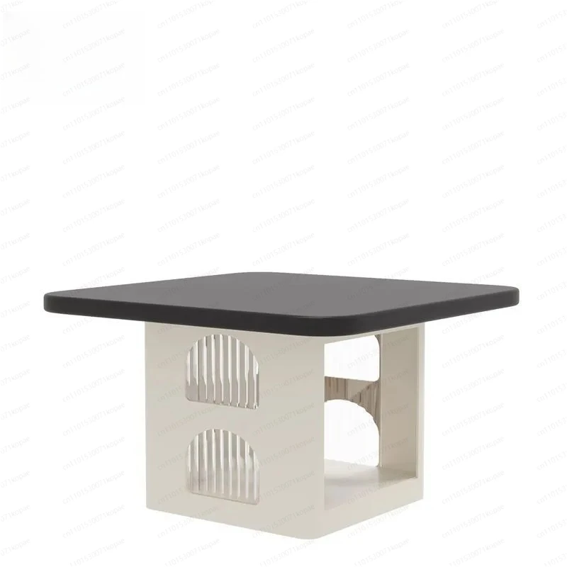 

Cream Style Bay Window Mini Table, Modern and Simple Solid Wood Square Multifunctional Small Low Table
