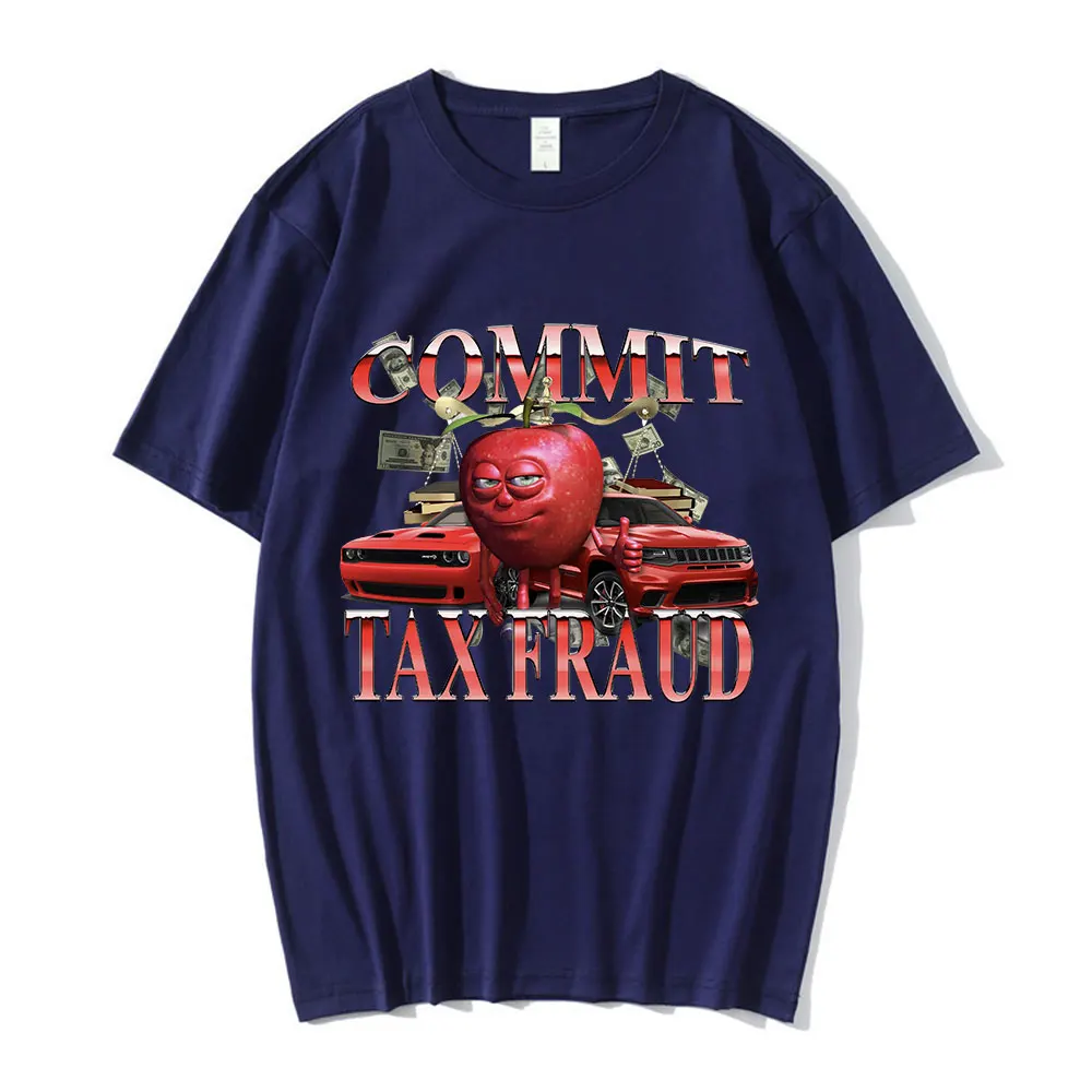 ركاب الاحتيال الضريبي مضحك ميمي الجرافيك تي شيرت الرجال النساء موضة Harajuku تي شيرتات قصيرة الاكمام عادية القطن المتضخم تي شيرت