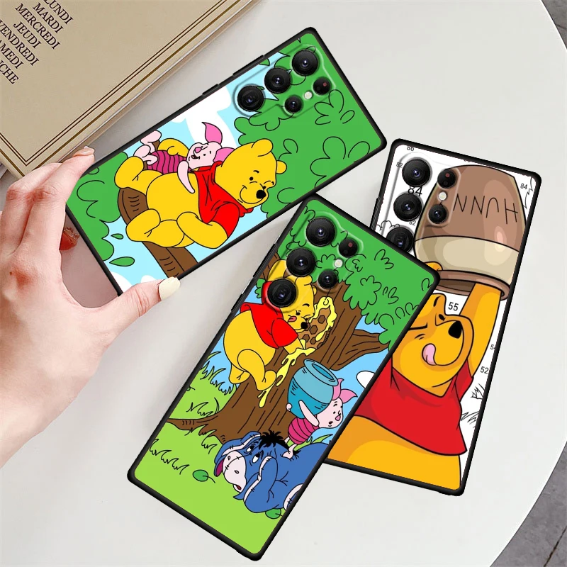 

Pooh Bear Piglet Tigger For Samsung Galaxy S24 S23 S22 S21 S20 FE S10 S10E Plus Ultra Pro Lite 5G Black TPU Phone Case