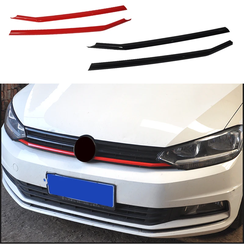 

Front Bumper Grill Grilles Frame Sticker Black Red Color for Volkswagen VW TOURAN 1T3 2015 2016 2017 2018 Car Accessories