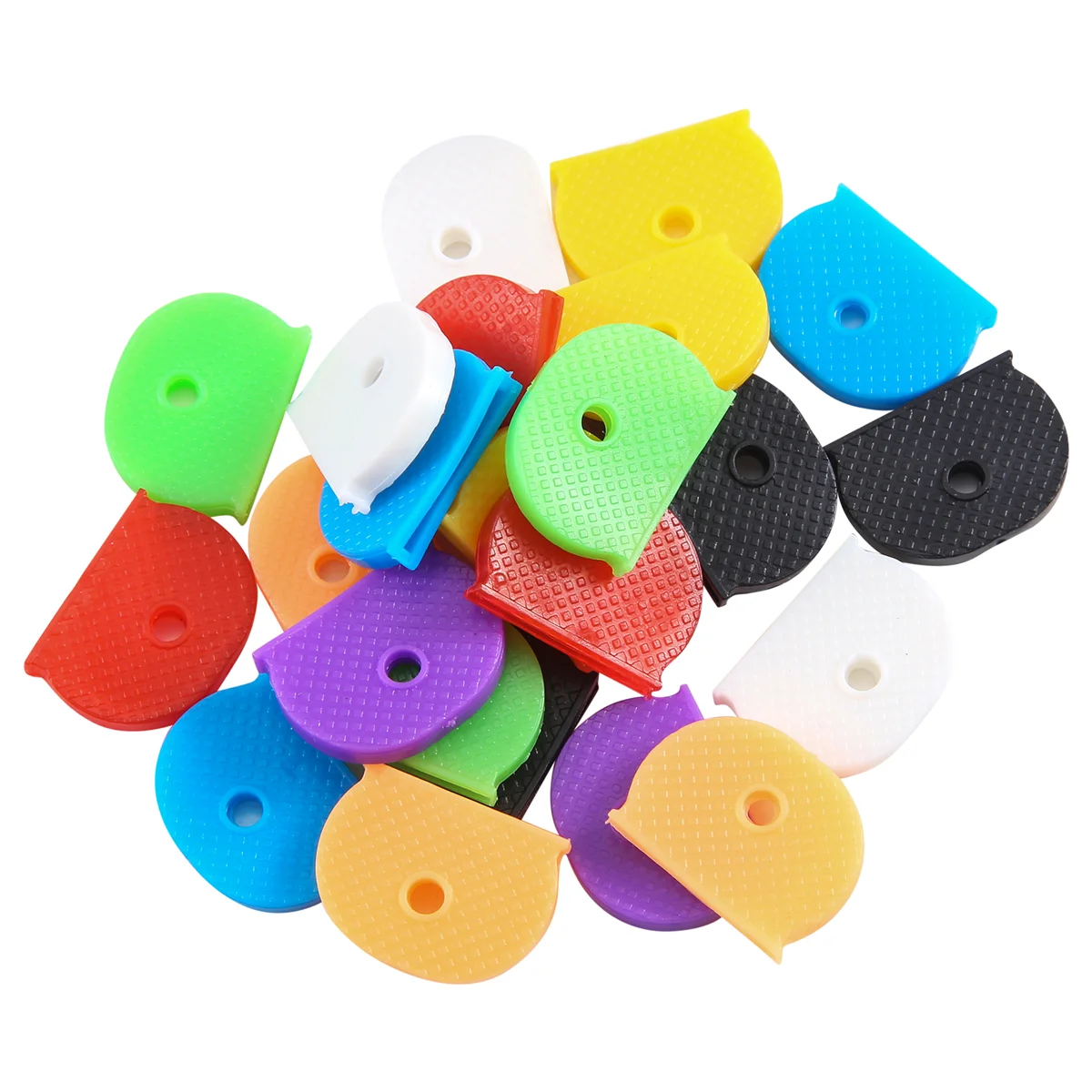 24 Key Caps With Flexible Key Cover For Easy Identification Of Door Keys, Multicolor