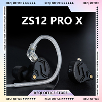 KZ ZS12 PRO X Metal Earphones 1DD+5BA Hybrid HIFI Bass in Ear Monitor Headphones  Sport Noise Cancelling Headset Custom Gifts
