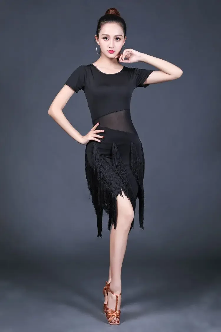 Ladies Latin Dance Dress Women Training Clothing Modern Rumba Performance Dancewear Samba Tassel Dress Competition Dance Dress