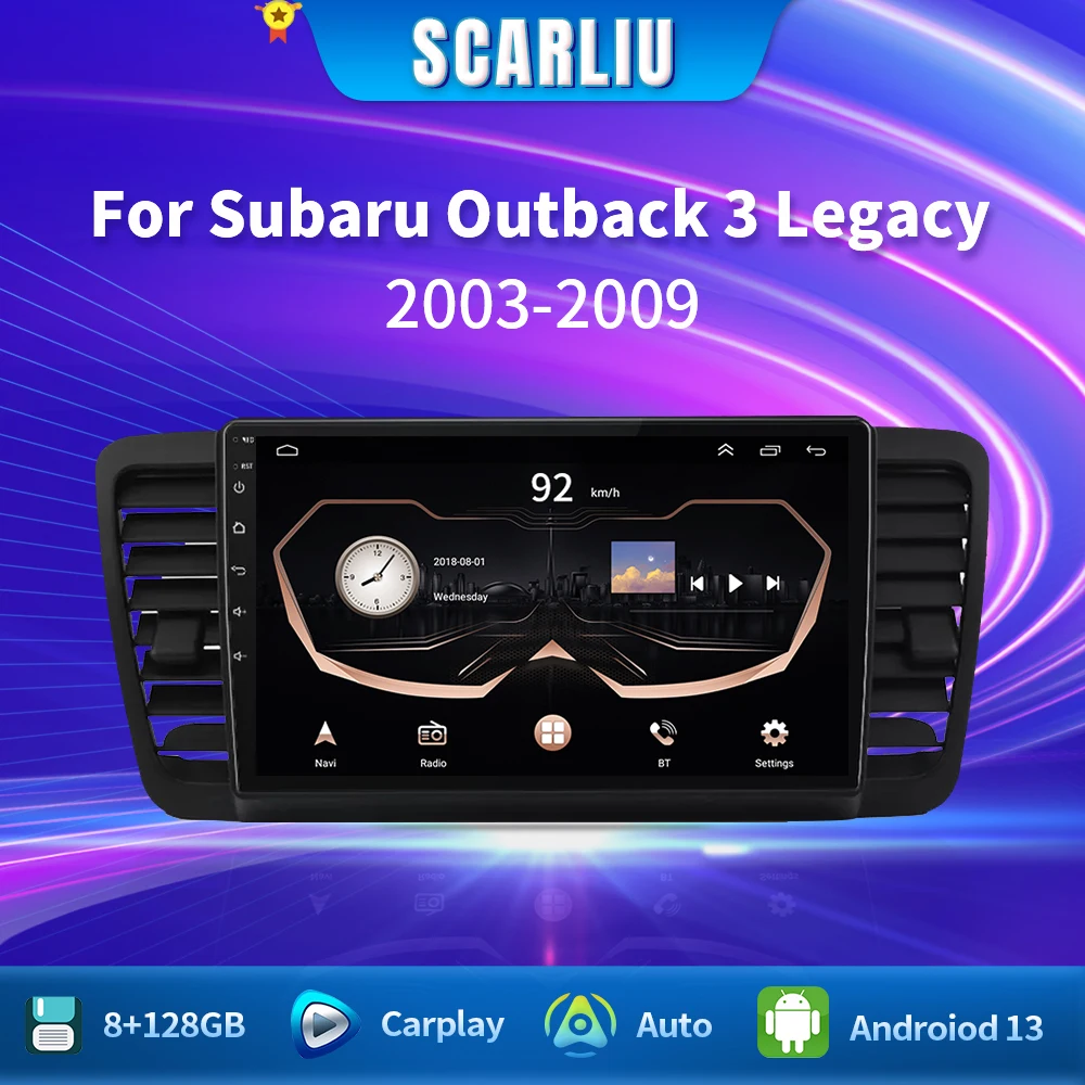 

Мультимедийный видеоплеер для Subaru Outback 3 Legacy 4 2003-2009, GPS-навигация, DSP, разделенный экран, 2din, Android 13, автомобильное радио